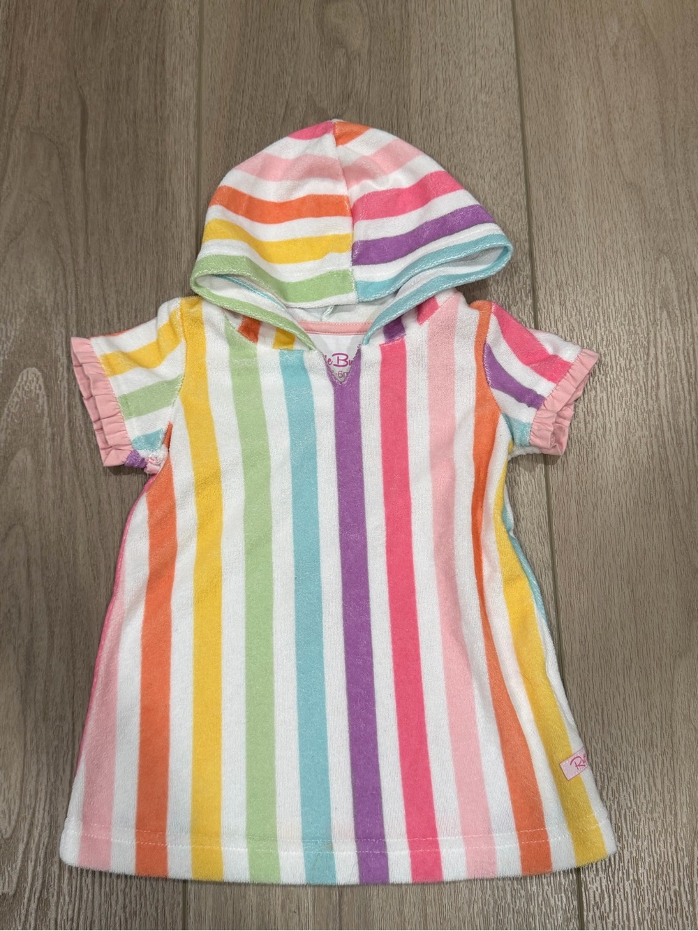Ruffle Butts Towel Dress Striped Rainbow 3-6 Months